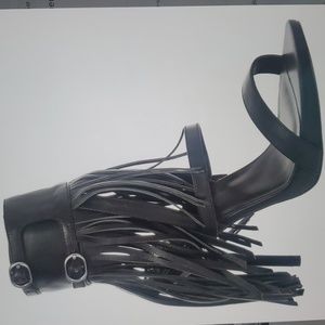 Leon Max Leather Black Sandal Size 8.5